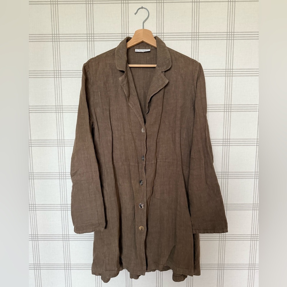 bryn Walker Brown Linen Trench Coat